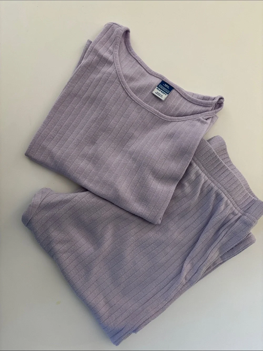 Old Navy Lilac Ribbed Kids Pajama Set